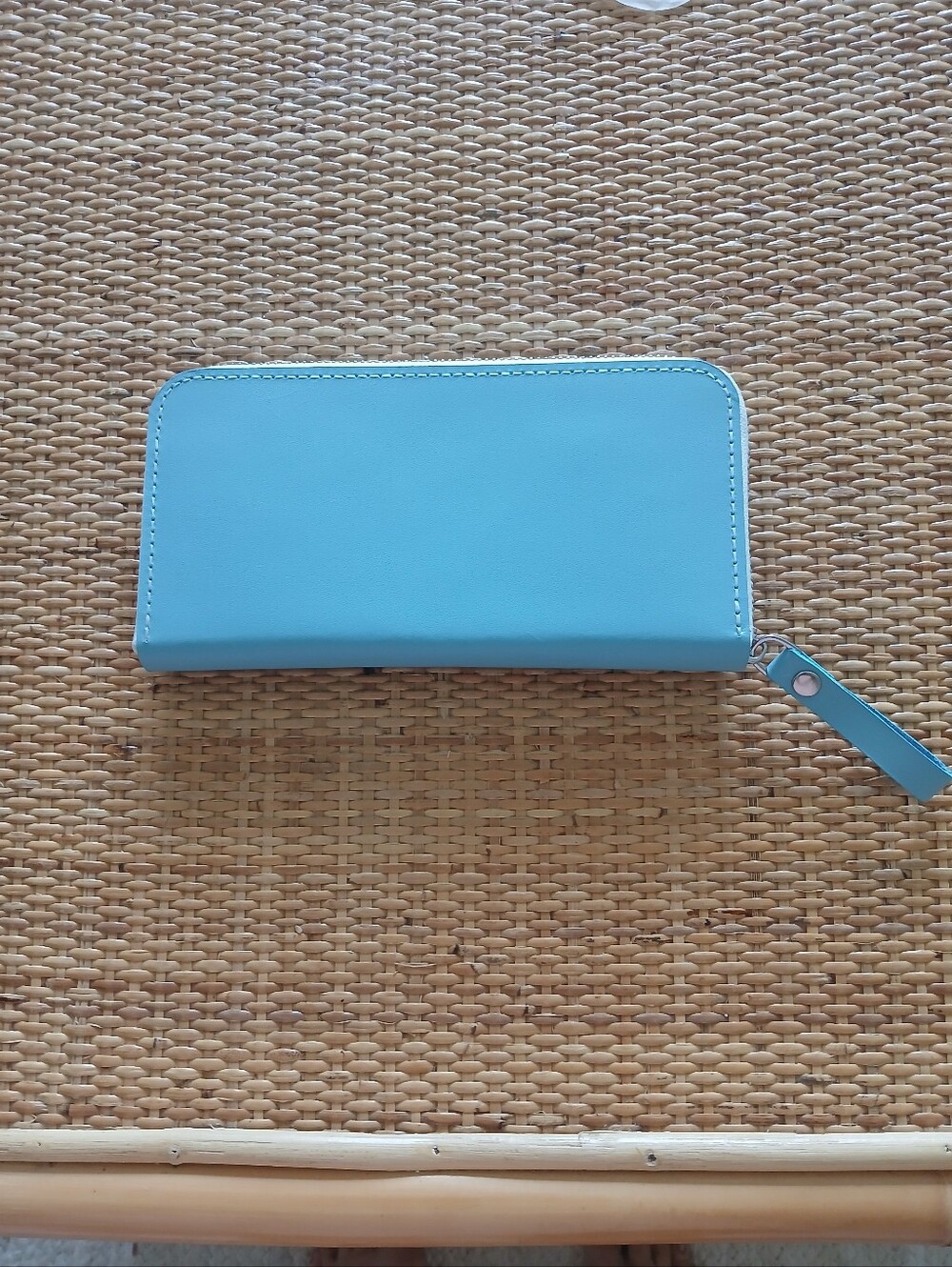New Leather Turquoise Zip-Around Women's Wallet
